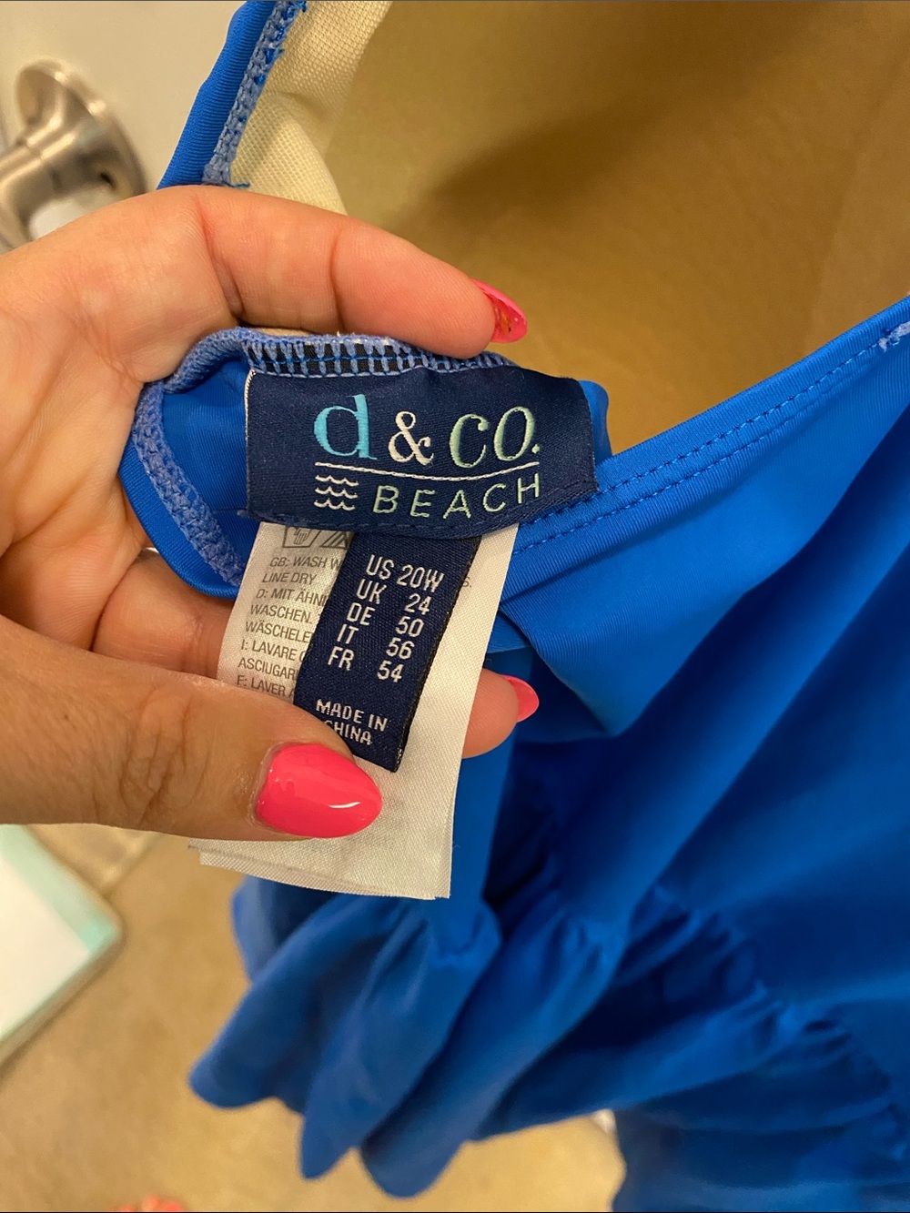 Blue Ruffle One-Piece Swimdress - Picture 3 of 3